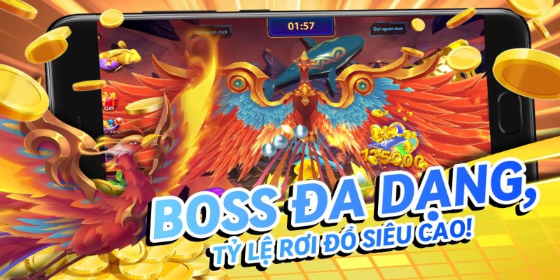 Boss rồng vàng với phần thưởng giá trị tại bắn cá rồng vàng