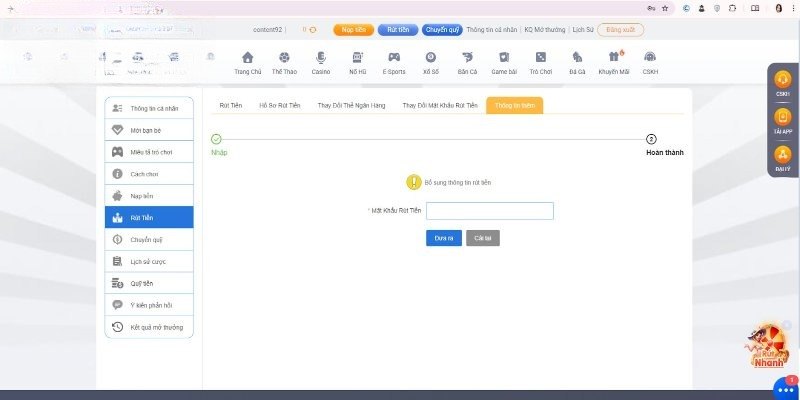 Lý do hệ thống từ chối lệnh rút tiền